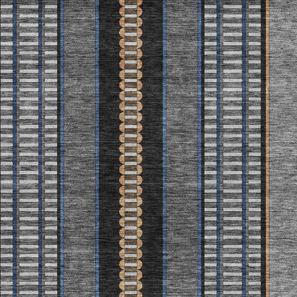 8 X 10 Striped Polyester Indoor Outdoor Rug Stain Resistant for Patio and Living Room
