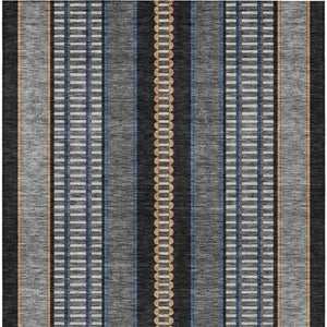 8 X 10 Striped Polyester Indoor Outdoor Rug Stain Resistant for Patio and Living Room