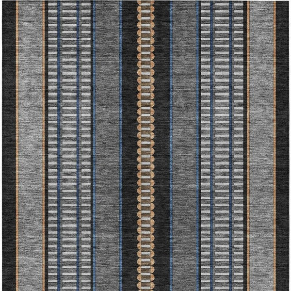 8 X 10 Striped Polyester Indoor Outdoor Rug Stain Resistant for Patio and Living Room