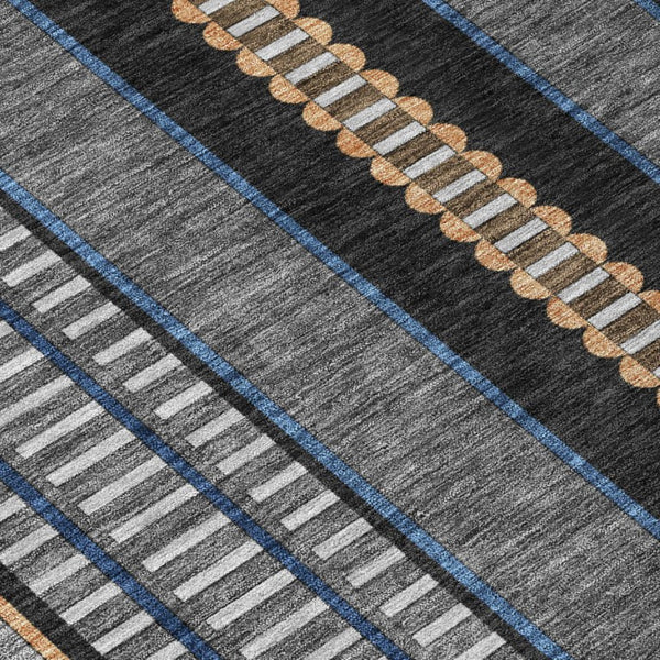8 X 10 Striped Polyester Indoor Outdoor Rug Stain Resistant for Patio and Living Room