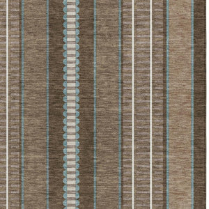 8 X 10 Striped Polyester Indoor Outdoor Rug Stain Resistant Washable Patio Decor