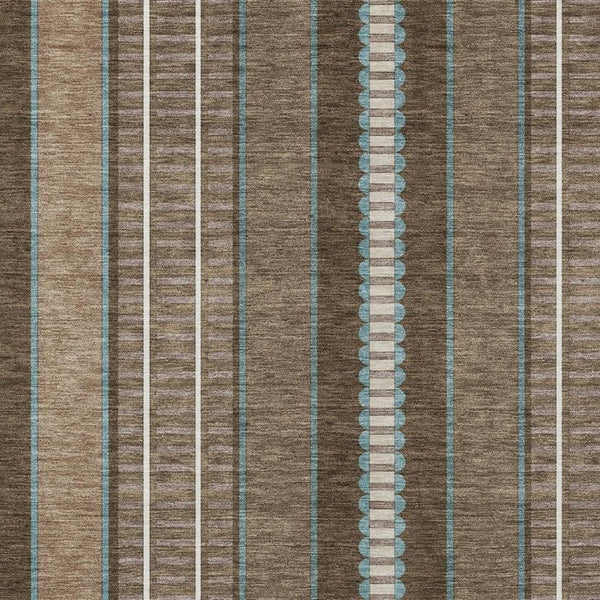 8 X 10 Striped Polyester Indoor Outdoor Rug Stain Resistant Washable Patio Decor