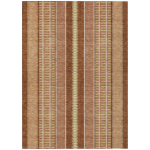 HomeRoots 9 X 12 Striped Polyester Indoor Outdoor Area Rug Washable Stain Resistant Patio 736370