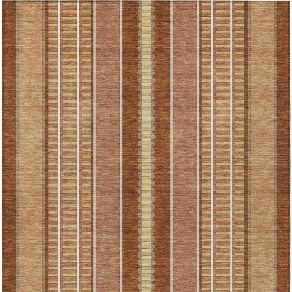9 X 12 Striped Polyester Indoor Outdoor Area Rug Washable Stain Resistant Patio