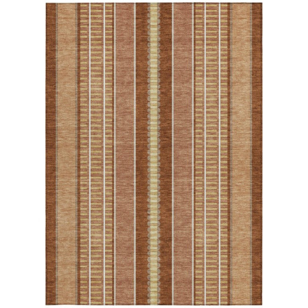 9 X 12 Striped Polyester Indoor Outdoor Area Rug Washable Stain Resistant Patio