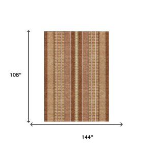 9 X 12 Striped Polyester Indoor Outdoor Area Rug Washable Stain Resistant Patio