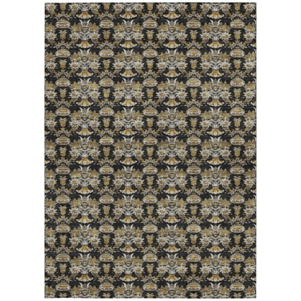 10 Ft Floral Polyester Area Rug Stain Resistant for Patio Porch or Living Room