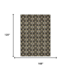 10 Ft Floral Polyester Area Rug Stain Resistant for Patio Porch or Living Room