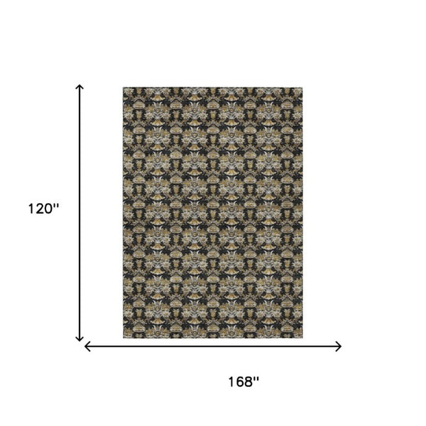 10 Ft Floral Polyester Area Rug Stain Resistant for Patio Porch or Living Room