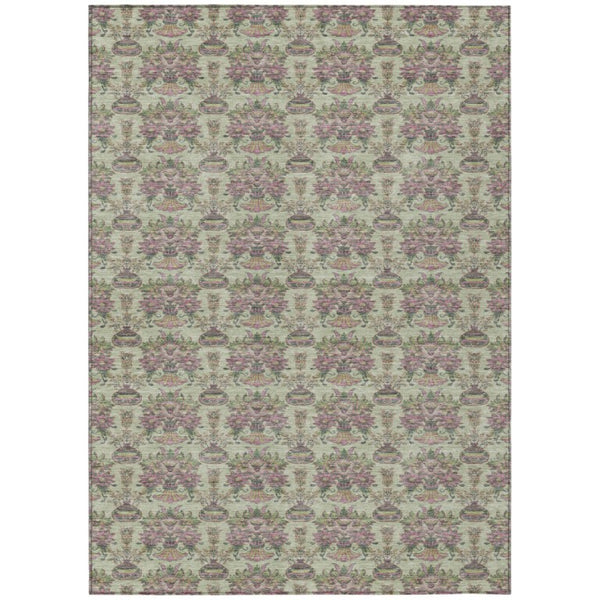 HomeRoots 10 X 14 Floral Polyester Area Rug Stain Resistant Indoor Outdoor Living Patio 736389