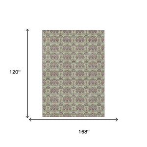 10 X 14 Floral Polyester Area Rug Stain Resistant Indoor Outdoor Living Patio