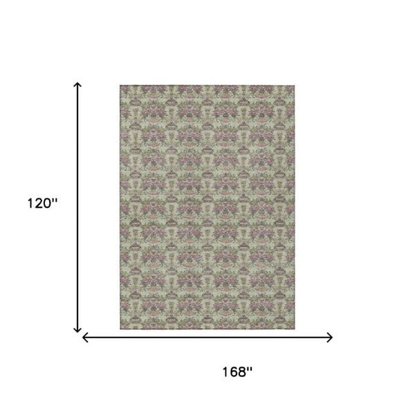 10 X 14 Floral Polyester Area Rug Stain Resistant Indoor Outdoor Living Patio