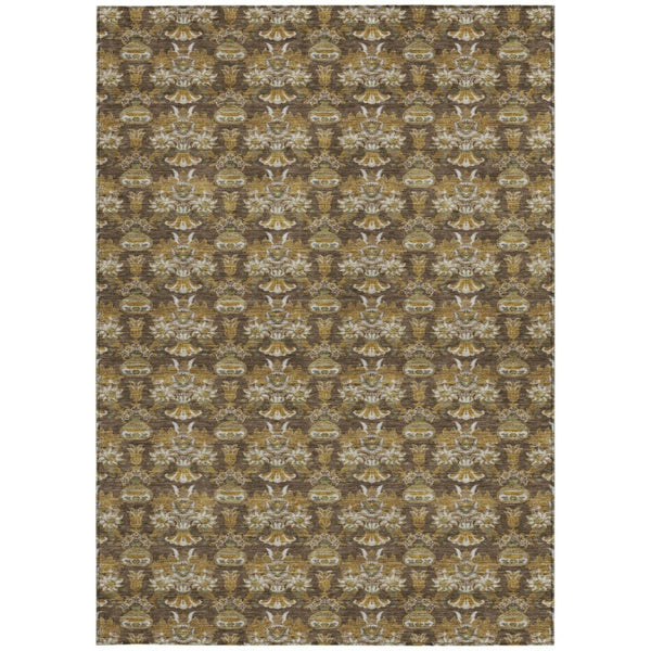 5x8 Floral Polyester Area Rug Stain Resistant Indoor Outdoor Use Patio or Living Room