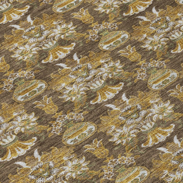 5x8 Floral Polyester Area Rug Stain Resistant Indoor Outdoor Use Patio or Living Room