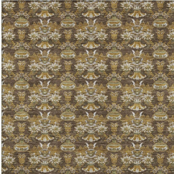 10 X 14 Floral Polyester Area Rug Stain Resistant Indoor Outdoor Washable Design
