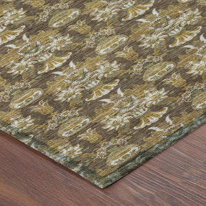 10 X 14 Floral Polyester Area Rug Stain Resistant Indoor Outdoor Washable Design