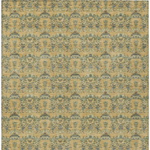5x8 Gold Silver Floral Polyester Area Rug Stain Resistant for Indoor Outdoor Use