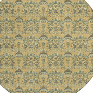 8 Foot Round Floral Polyester Area Rug Washable Stain Resistant Indoor Outdoor Decor