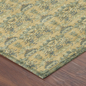 8 Foot Round Floral Polyester Area Rug Washable Stain Resistant Indoor Outdoor Decor
