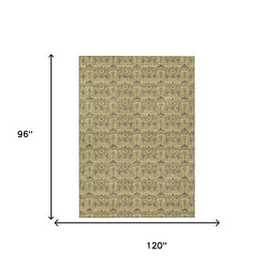 8x10 Floral Polyester Area Rug Washable Stain Resistant Indoor Outdoor Living Room