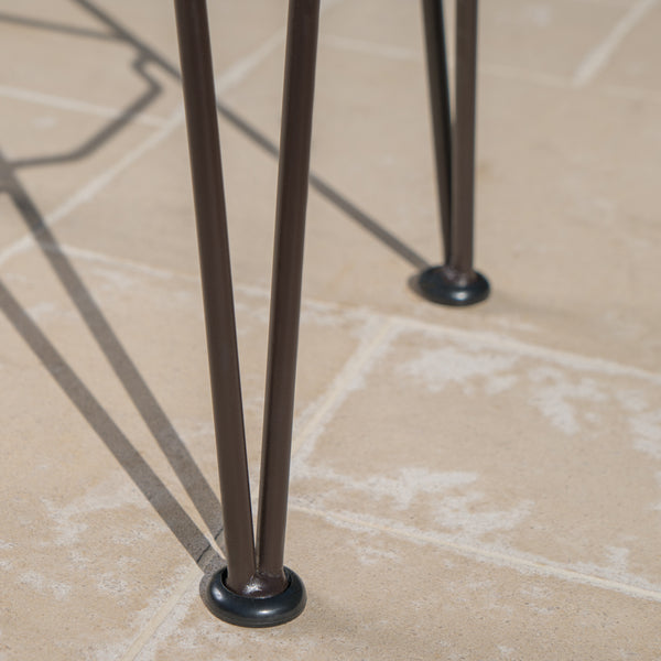 English Elm Christopher Knight Home® - DENALI Industrial Teak Acacia Wood & Rustic Metal Outdoor Bar Set — 3-Piece Patio Table & Stools 61326.00