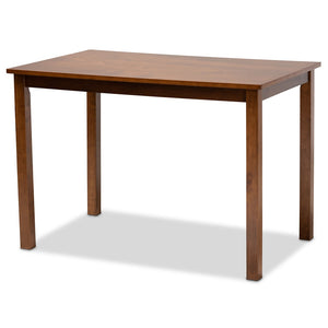 Baxton Studio Baxton Studio Glenda Mid-Century Modern Dining Set in Greyish Beige with Walnut Brown Finish 5-Piece BBT5267-Greyish Beige/Walnut-5PC Dining Set