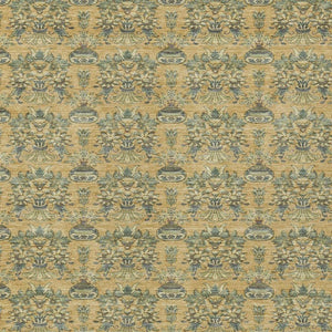 9x12 Gold Silver Floral Polyester Area Rug Washable Stain Resistant Indoor Outdoor