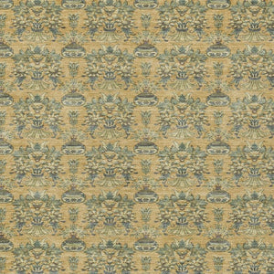 9x12 Gold Silver Floral Polyester Area Rug Washable Stain Resistant Indoor Outdoor