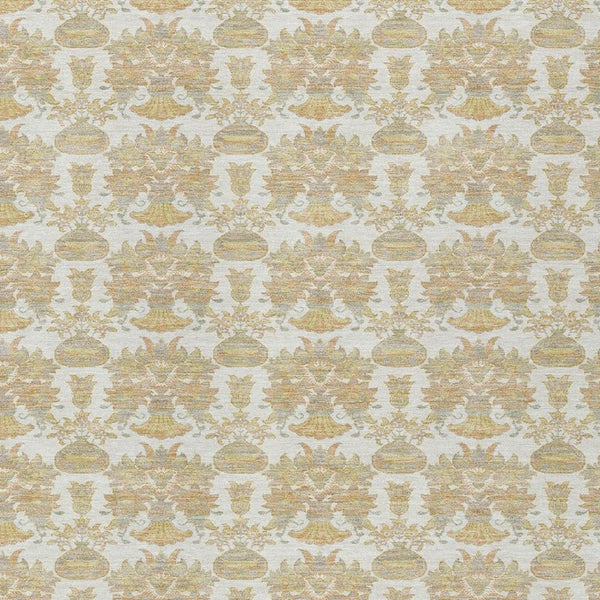 8 X 10 Ivory Wheat Floral Polyester Area Rug for Indoor Outdoor Living Spaces