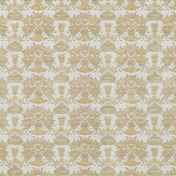 9 X 12 Ivory Floral Polyester Area Rug Stain Resistant for Indoor Outdoor Use