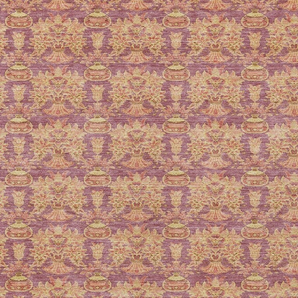 9 X 12 Mauve Taupe Floral Polyester Area Rug Stain Resistant for Patio or Living Room