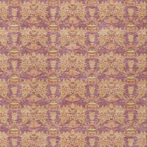 10 X 14 Mauve Taupe Floral Polyester Area Rug Washable for Indoor Outdoor Use