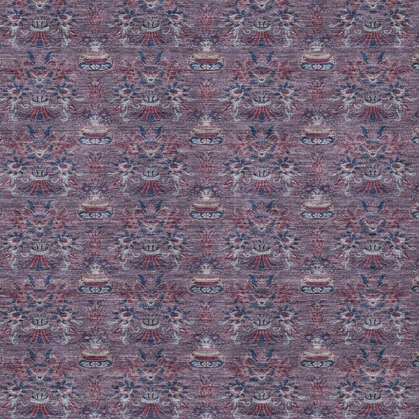 8x10 Floral Polyester Area Rug Washable Stain Resistant Indoor Outdoor Plum Gray