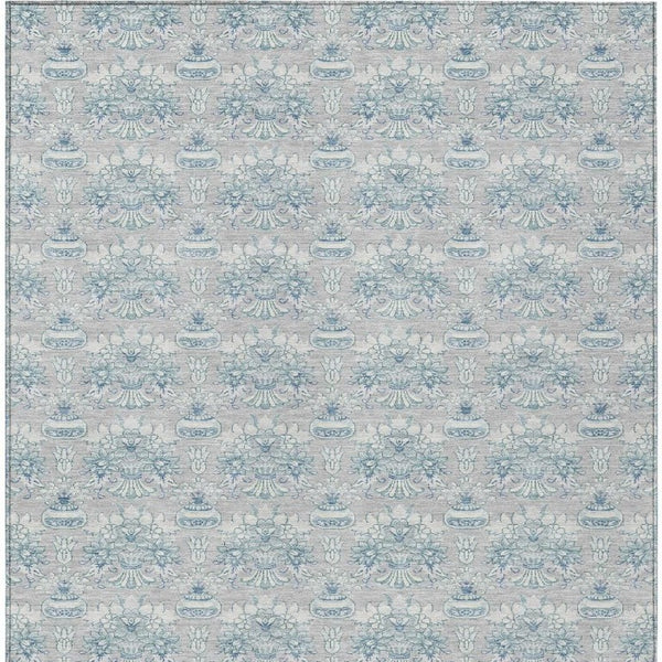 8 Ft X 10 Ft Floral Polyester Area Rug Stain Resistant for Patio or Living Room