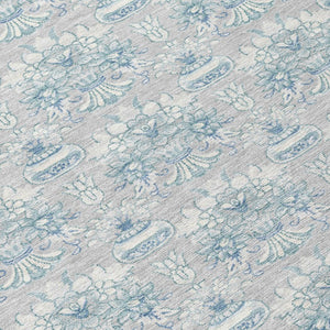 8 Ft X 10 Ft Floral Polyester Area Rug Stain Resistant for Patio or Living Room