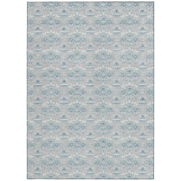 9 X 12 Floral Polyester Area Rug Stain Resistant Washable for Indoor Outdoor Use