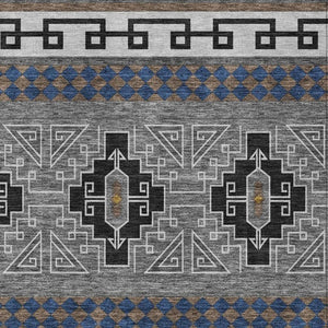 5x8 Tribal Polyester Area Rug Washable Stain Resistant Indoor Outdoor Patio Decor
