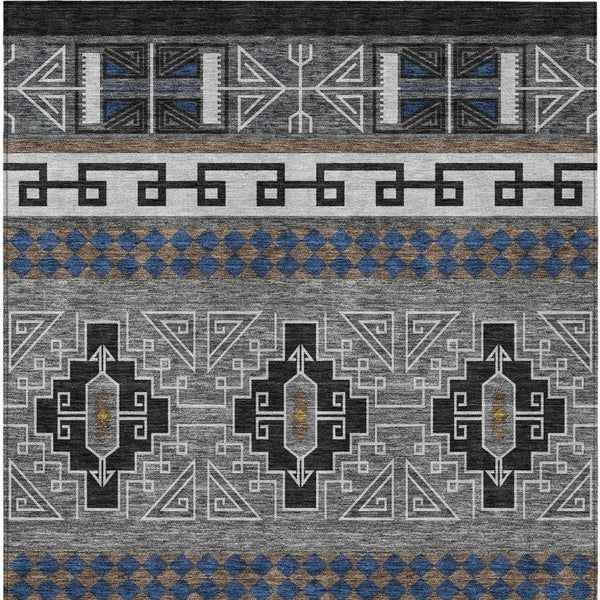 5x8 Tribal Polyester Area Rug Washable Stain Resistant Indoor Outdoor Patio Decor