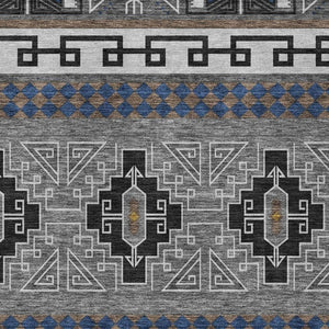 9x12 Tribal Polyester Area Rug Washable Stain Resistant for Indoor Outdoor Use