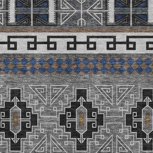 9x12 Tribal Polyester Area Rug Washable Stain Resistant for Indoor Outdoor Use
