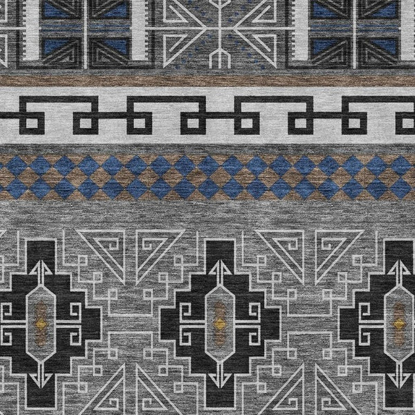 10 X 14 Tribal Pattern Polyester Area Rug Stain Resistant Indoor Outdoor Use