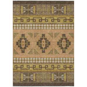 HomeRoots 9 X 12 Tribal Polyester Area Rug Stain Resistant for Indoor Outdoor Living 736454