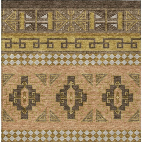 9 X 12 Tribal Polyester Area Rug Stain Resistant for Indoor Outdoor Living