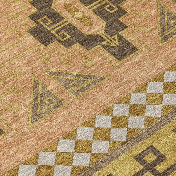 9 X 12 Tribal Polyester Area Rug Stain Resistant for Indoor Outdoor Living