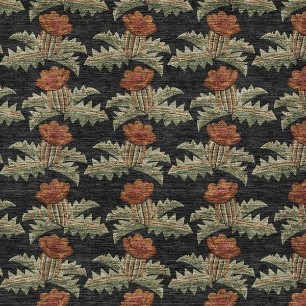5 X 8 Floral Polyester Area Rug Washable Stain Resistant Indoor Outdoor Living