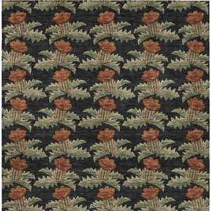 5 X 8 Floral Polyester Area Rug Washable Stain Resistant Indoor Outdoor Living
