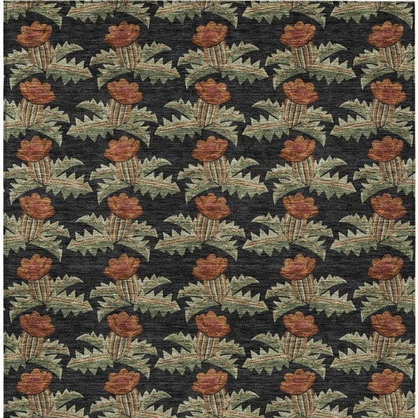 5 X 8 Floral Polyester Area Rug Washable Stain Resistant Indoor Outdoor Living