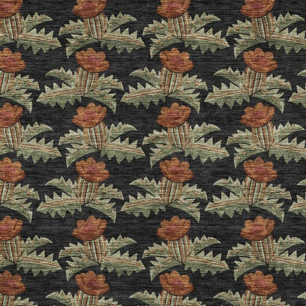 5 X 8 Floral Polyester Area Rug Washable Stain Resistant Indoor Outdoor Living