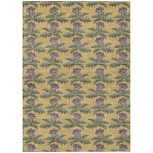 HomeRoots 10 X 14 Floral Polyester Area Rug Stain Resistant Washable Indoor Outdoor Use 736491
