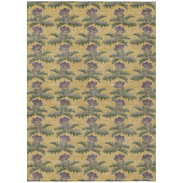 HomeRoots 10 X 14 Floral Polyester Area Rug Stain Resistant Washable Indoor Outdoor Use 736491